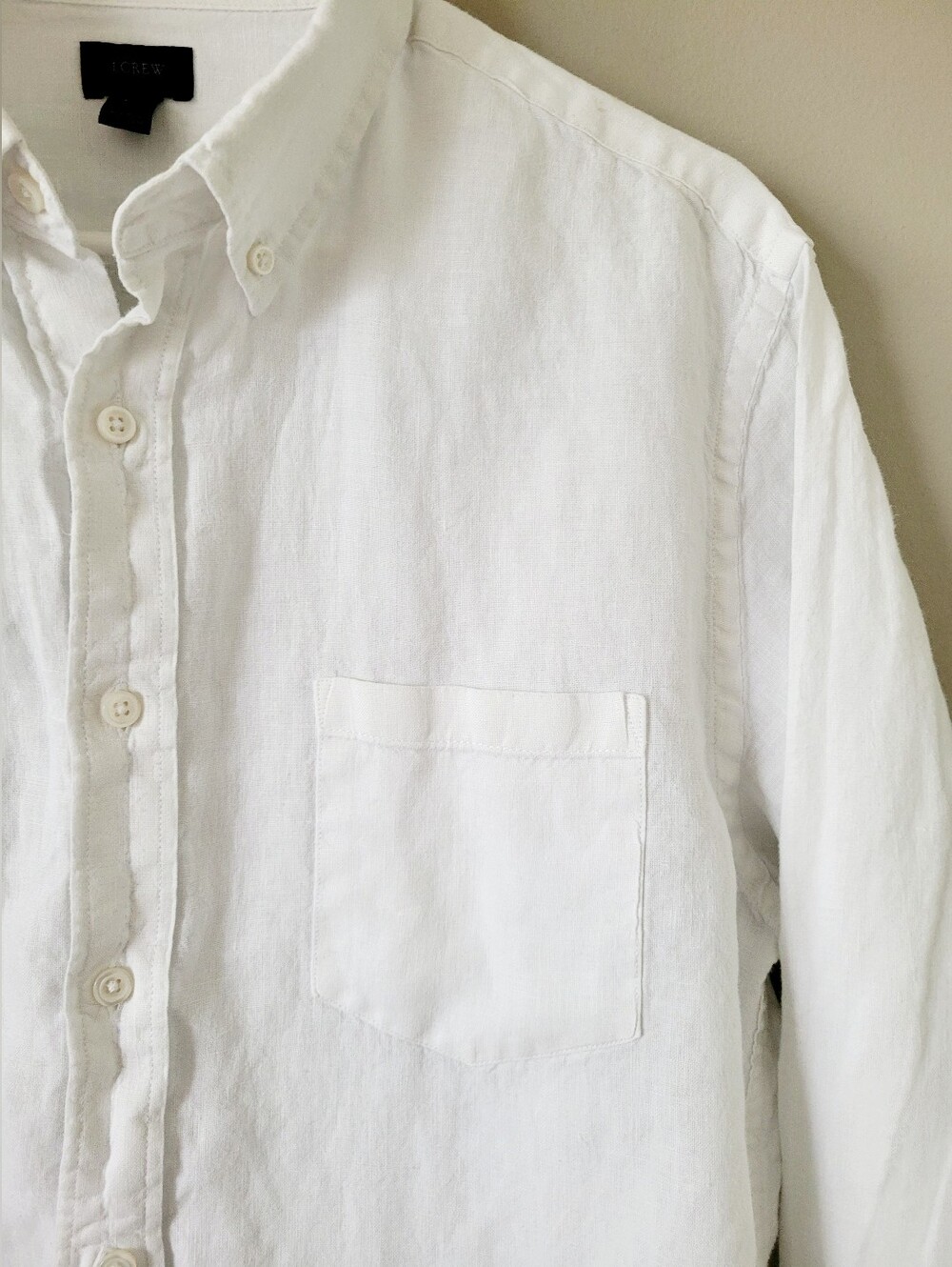 J. Crew Slim Baird McNutt Irish 100% Linen Shirt - White Unisex Large - Picture 11 of 16